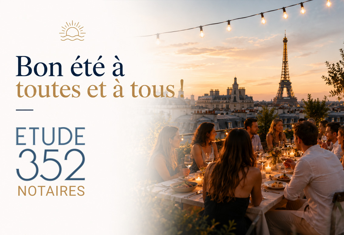 L'équipe de l'Étude 352 réunie lors de son dîner d'été à Paris